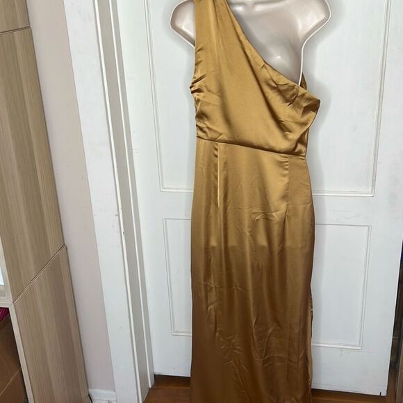 Petal & Pup NADIA ONE SHOULDER MAXI DRESS Bronze Nwot Size 12 - Picture 9 of 11